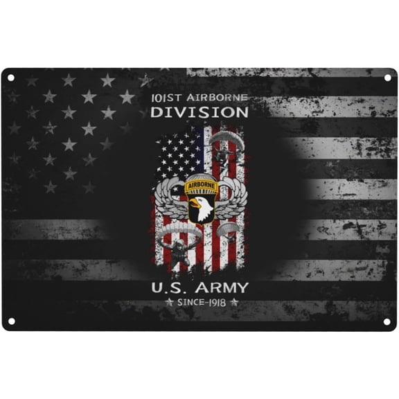 US 101st Airborne Paratrooper Veteran Eagle Vintage Metal Tin Sign 12x8 In  Wall Art for Home, Bar, Man Cave  Easy to Hang73
