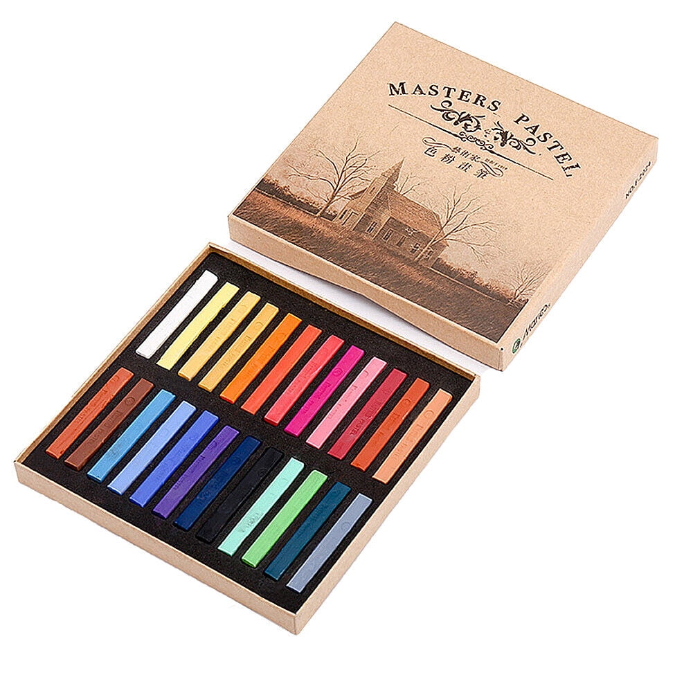 US 12-24 Colors Non Toxic Artist Pastels Soft Chalk Long Square Dry Pastels  Set 