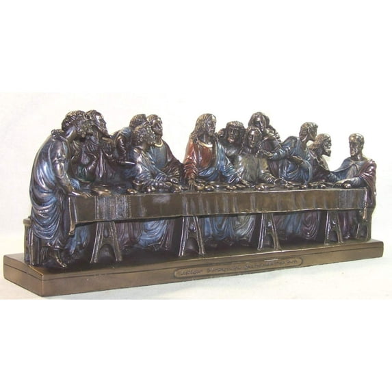 US 14.25 Inch The Last Supper Cold Cast Bronze Statue, Leonardo Da Vinci