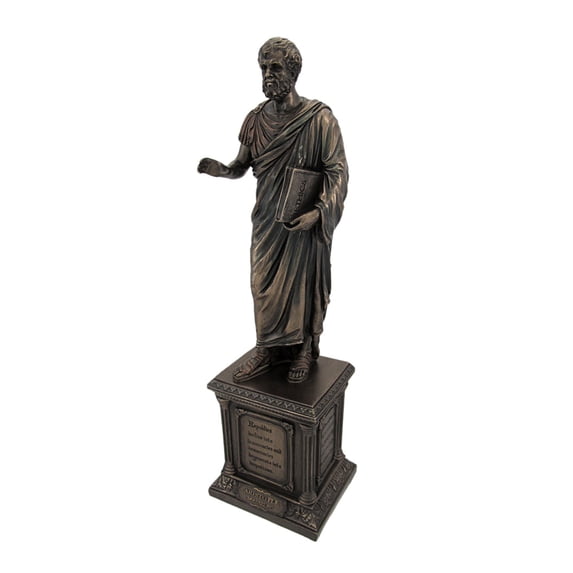 US 14.63 Inch Greek Philosopher Aristotle Cold Cast Bronze Figurine