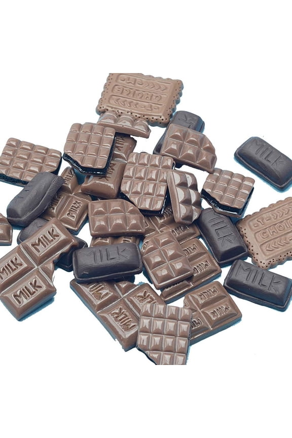 US 15~100 Pc Slime Bread Candy Flatbacks Resin Flat Back Scrapbooking Charms DIY (Chocolate, 30 Pcs)