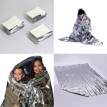 Altland 50 Pack Emergency Blankets - Individually Packaged Silver Mylar Blankets Silver 50 Pack