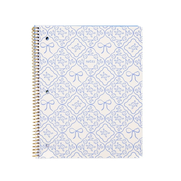 Ecokind by U Style Floral Bow 1 Subject Notebook, College Rule, 8.5" x 10.5", 80 Sheets