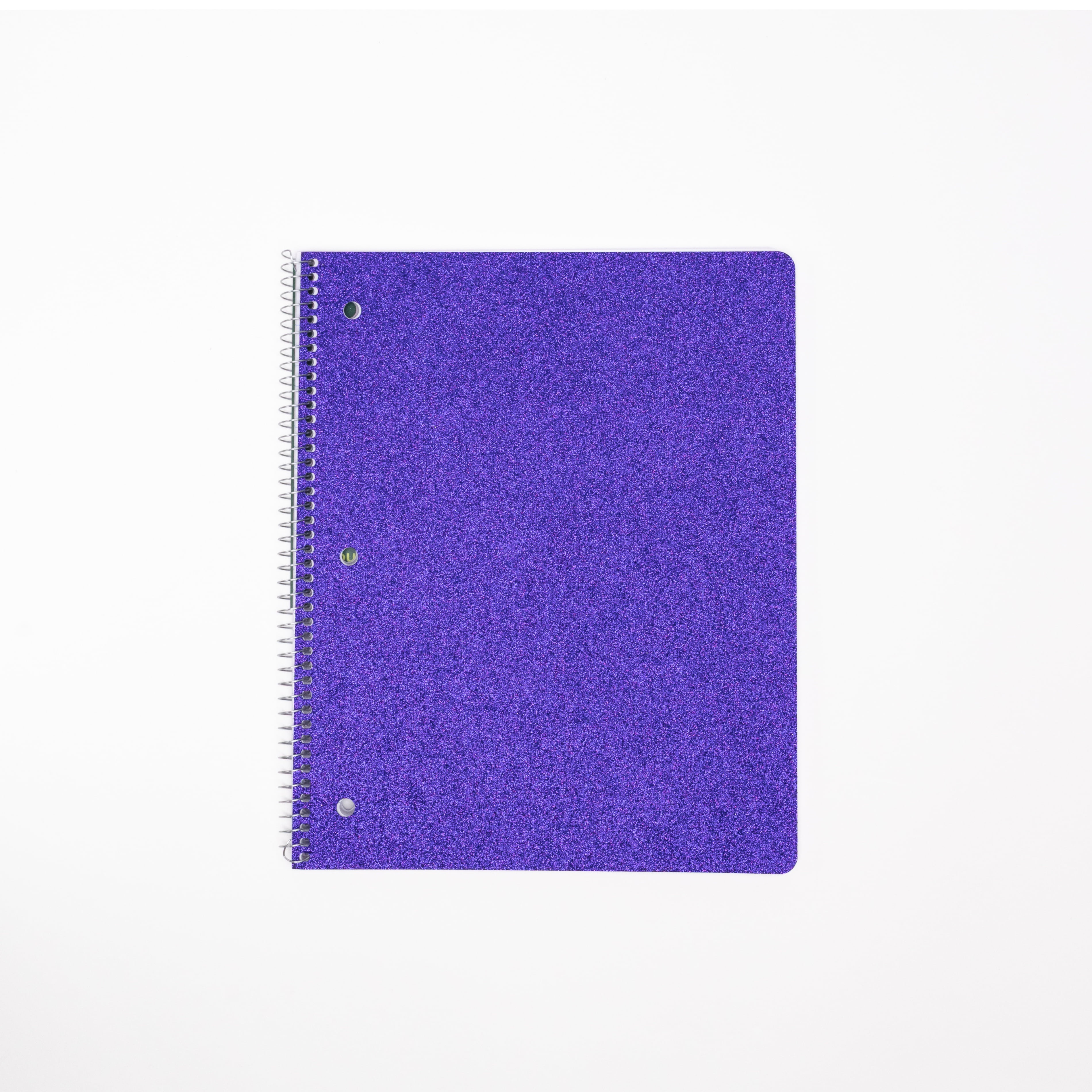 Ecokind by U Style Mess-Proof Glitter 1 Subject Notebook, Wide Rule, 8.5" x 10.5", 80 Sheets