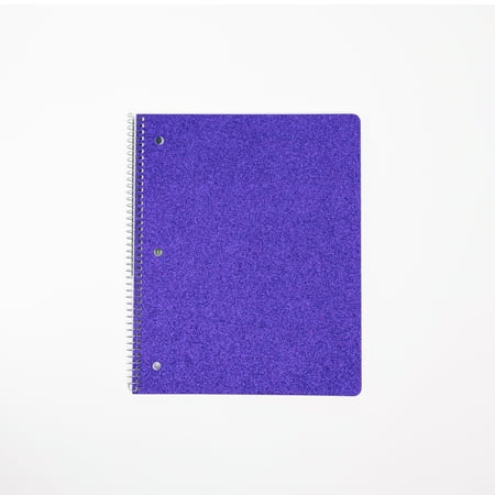 Ecokind by U Style Mess-Proof Glitter 1 Subject Notebook, Wide Rule, 8.5" x 10.5", 80 Sheets