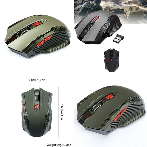 US 2-4 Pack 2.4GHz Wireless Gaming Mouse USB Receiver Optical Laptop Computer