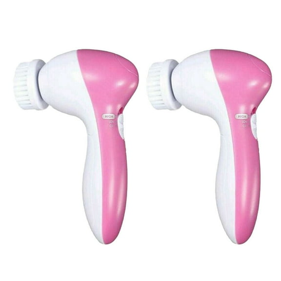 US 2 Pack 5-in-1 Electronic Face Facial Deep Clean Brush Exfoliate Spa Massage