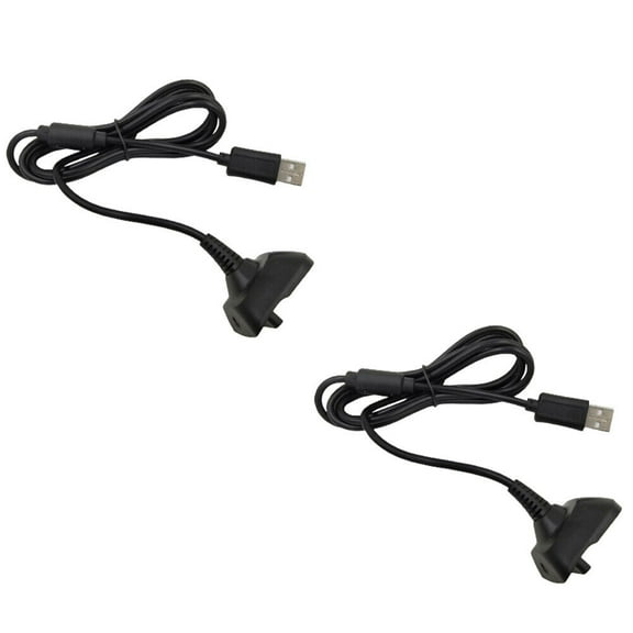 US 2-4 Pack Black USB Charger Charge Cable Cord for Xbox 360 Wireless Controller