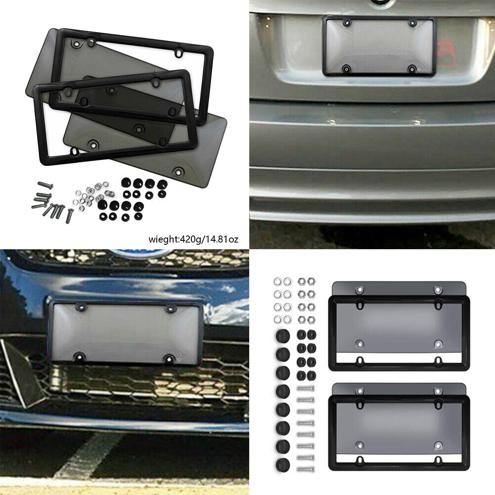 US 24 Pack Clear Tinted Smoked License Plate Tag Shield Cover and