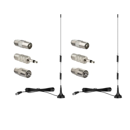 US 2 Pack Indoor Digital Antenna HD AM FM Radio Stereo Receiver Magnetic Stand