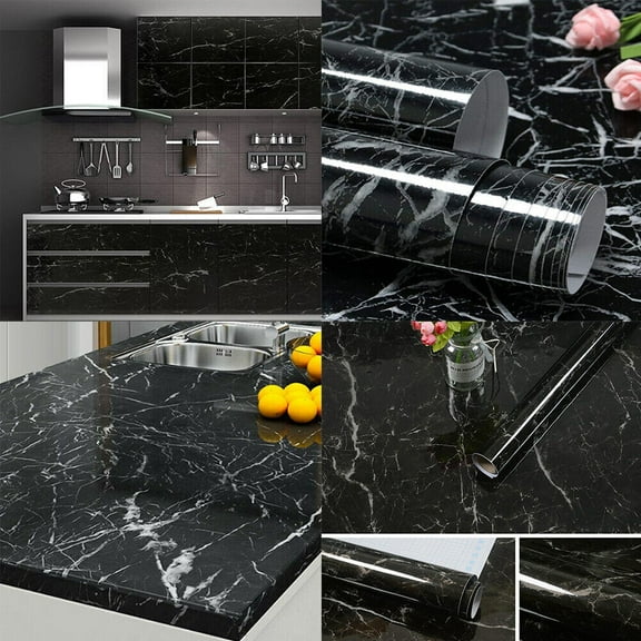 US 2-4 Pack Marble Kitchen Countertop Peel Stick Wallpaper Marble Contact Paper