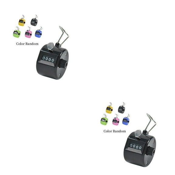 US 2 Pack Metal Hand Tally 4-Digit Number Counter Mechanical Manual Clicker