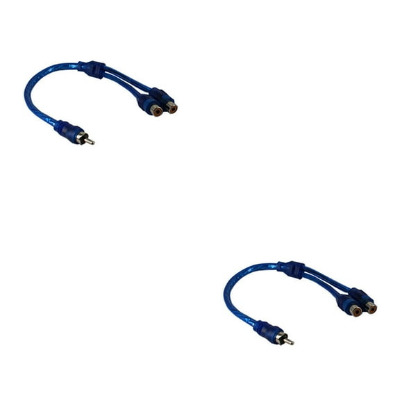 US 2-4 Pack RCA Y Adapter Splitter 1 Female to 2 Male Audio Speaker Stereo Blue