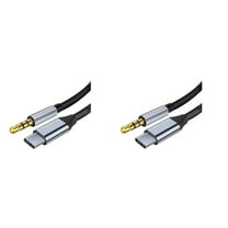 US 2-4 Pc 3.5mm to Type-C 8Pin iOS Car DAC AUX Audio Nylon Cord Cable For iPhone