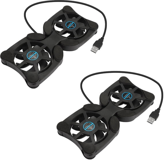 US 2-4 Pc Foldable Dual USB Fan Adjustable for Laptop PC Notebook Quite Cooler