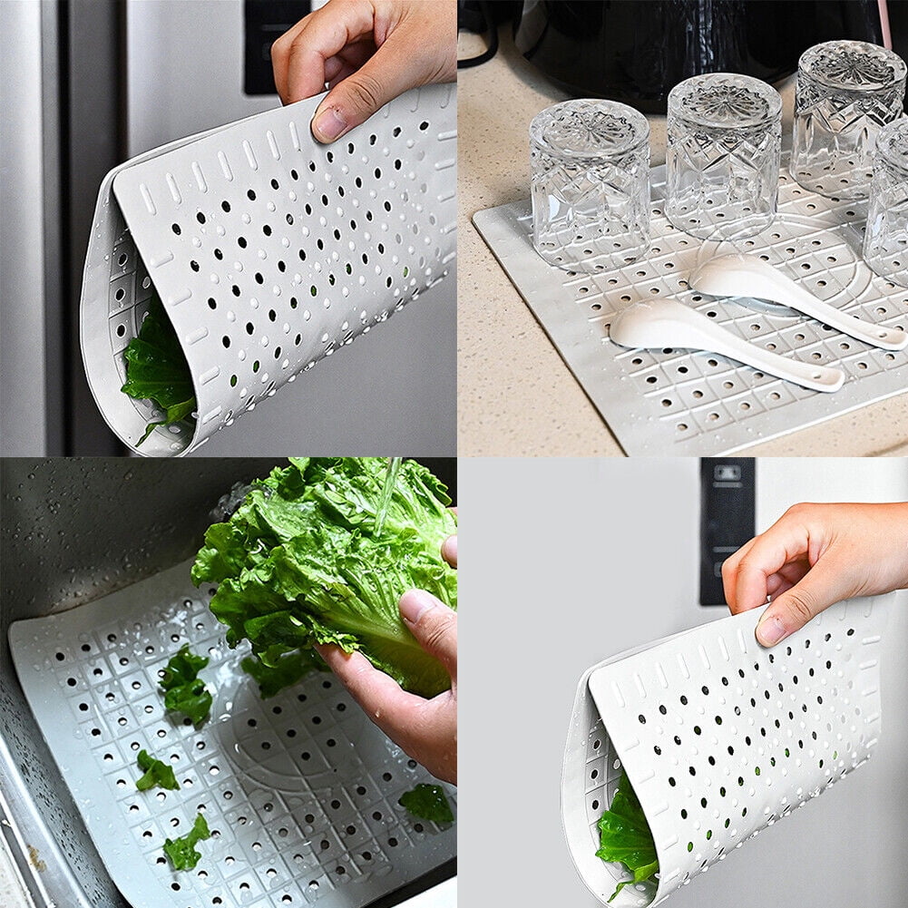 US 2 4 Pc Kitchen Sink Mat Rubber Drainer Pad Protector Non Slip Rubber US 2 4 Pc Kitchen Sink Mat Rubber Drainer Pad Protector Non Slip Rubber
