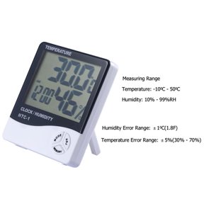 Bath Thermometer 2 Pack Digital Room Thermometer & Hygrometer - Mini Indoor Temperature Humidity Gauge With LCD Humidity Meter