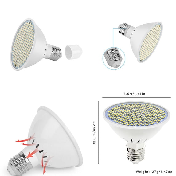 US 2-4 Pcs Led Grow Light Bulb Full Spectrum Plant Hydroponic Indoor Garden Lamp