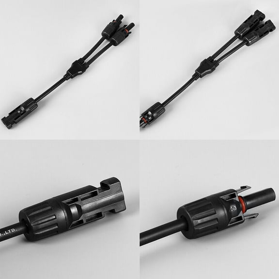 US 2-4 Pcs Solar Connectors Y Branch Parallel Adapter Cable Wire Waterproof Tool
