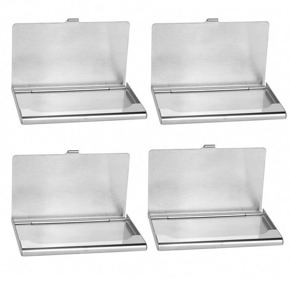 US 2-4 Pcs Stainless Steel Pocket Business Card Holder Case ID Credit Wallet Box
