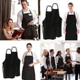 thumbnail image 1 of US 2-4 Pcs Waterproof Chef Apron Black Catering Cooking Kitchen Butcher 2 Pocket, 1 of 12