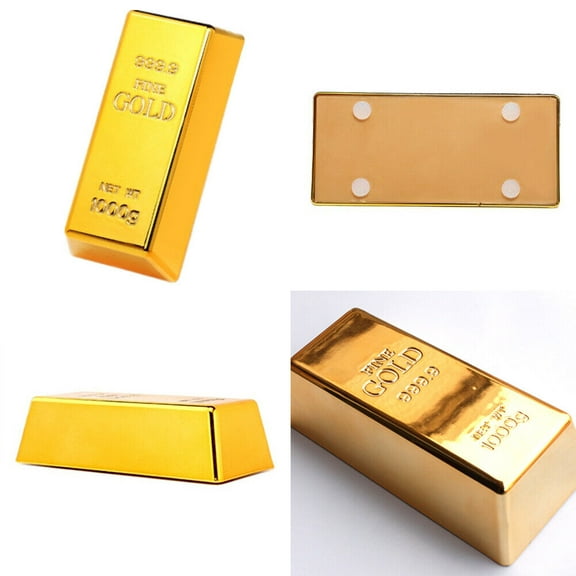 US 2-4Pcs Gold Bar 1 KG Door Stopper Brick Fake Golden Bullion Real Look No Slip
