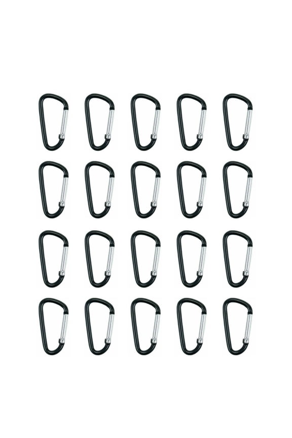 US 20-40 Pc D Shape Aluminum Carabiner Clips Spring Camping Snap Hook Keychain