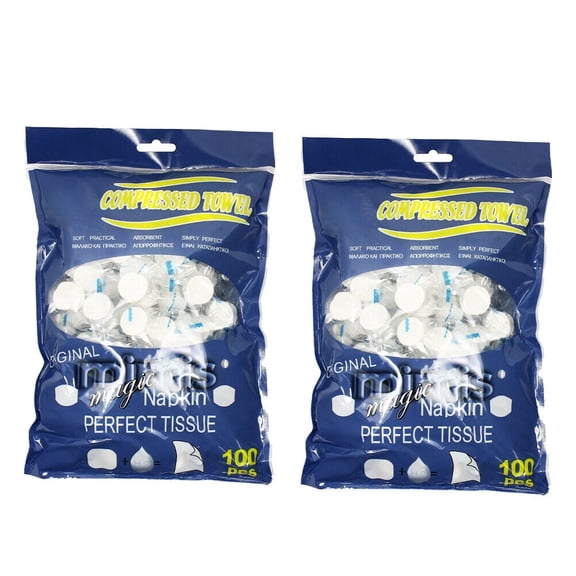 US 200Pc Compressed Towel Wet Wipes Tissue Travel Disposable Napkins Camping