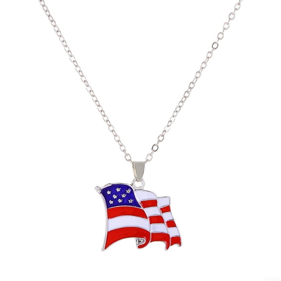 US 250 Rhinestone Heart Pendant Clavicle Necklaces, 4th of july decorations, Sturdy Alloy Patriotic Jewelry Accessories for Summer Festivals, Parade Routes & Holiday Cookouts