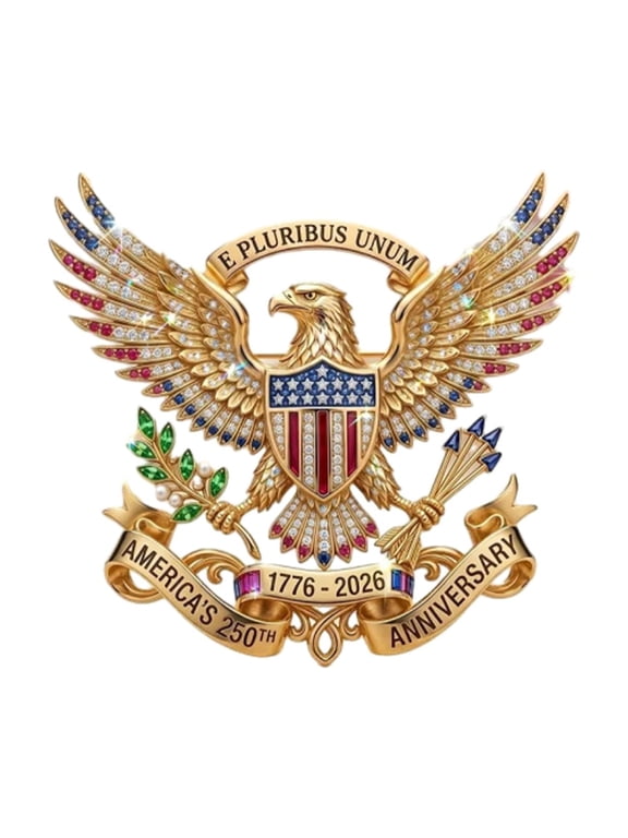 US 250th Anniversary Brooch Pin, USA 250th Anniversary Metal Lapel Pin Patriotic Eagle Pin Independence Day Gift