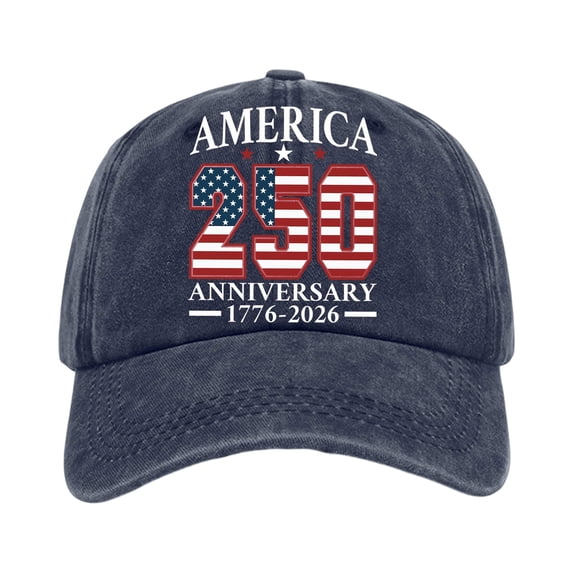 US 250th Anniversary Celebration Casual Hat Adjustable 1776-2026 Patriotic Cap for Men Women,Navy