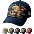 thumbnail image 1 of US 250th Anniversary Celebration Hat, Adjustable Embroidery Bald Eagle Patriotic Cap for Men Women, 1 of 6
