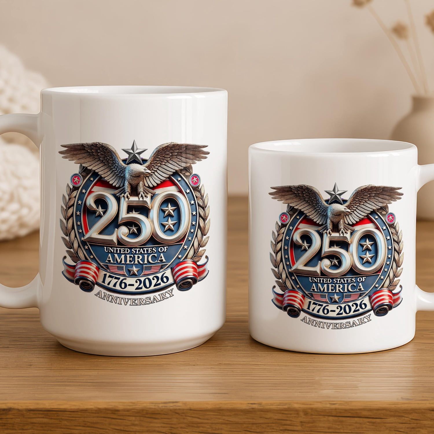 US 250th Anniversary Ceramic Mug, American Eagle Mug, Freedom 17762026 Coffee  Mug, Patriotic American Flag Gift - Walmart Business Supplies