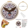 thumbnail image 1 of US 250th Anniversary Cross Stitch Kit, USA 250th Anniversary Embroidery Kit for Adults Beginner, 1776-2026 Flag Bell Eagle Pattern with 6 Hoop,Threads,Needles, Complete Craft Set for Wall DecorC, 1 of 8