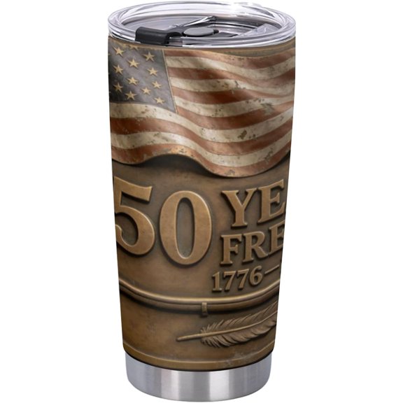 US 250th Anniversary Cup 250 Years Of Freedoms 1776-2026 20oz Tumbler with Lid for College