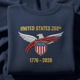 thumbnail image 1 of US 250th Anniversary Embroidered Sweatshirt, Patriotic Eagle Shirt, American Bicentennial Crewneck, 1776-2026 Veteran Gift, 1 of 4
