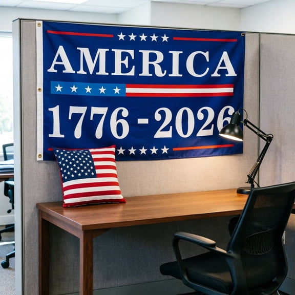 US 250th Anniversary Flags 1776-2026 Merchandise Banner, 250 Anniversary USA Flag with Grommets, Outdoor Patriotic Yard Dcor