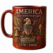 US 250th Anniversary Mug   Commemorative Ceramic Coffee Cup for Patriots, Veterans & Collectors   1776 2026 Tribute Gift