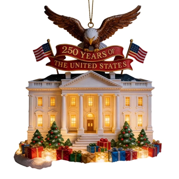 US 250th Anniversary Ornament, 250 Years of The United States Anniversary 2026 Patriotic Decorations for Christmas Tree Decor, Collectible Keepsake Gift for Patriots & History Lovers