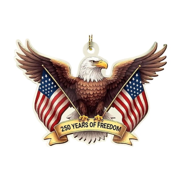 US 250th Anniversary Ornament, America 250 Merchandise, Patriotic 3.14" Hanging Decor, Bicentennial Ornament for Christmas Tree Year-Round Display