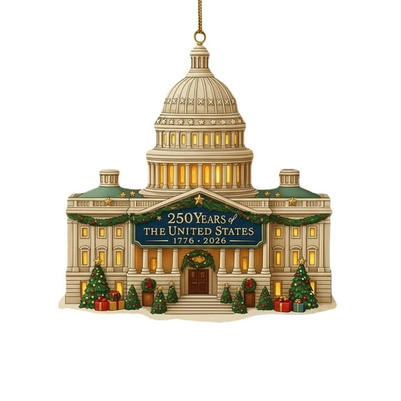 US 250th Anniversary Ornament – Patriotic 1776–2026 Bicentennial Christmas Tree Decoration, Keepsake Gift for Veterans, Collectors & Year-Round Display