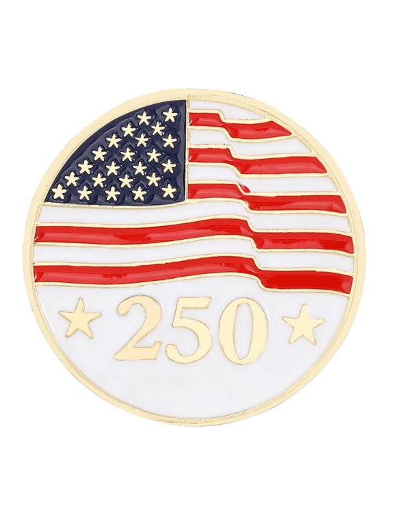 US 250th Anniversary Pin for Men Women US 250 Years Birthday Enamel Brooch Patriot Independence Day Gift Jewelry
