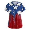 thumbnail image 1 of US 250th Anniversary Scrub Tops Women Patriotic Star Print Tops for Women Short Sleeve Nursing Uniforms 4th of July Medical Plus Size Scrub T Shirts, 1 of 5