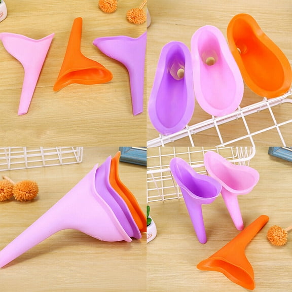 US 3-6 Pcs Reusable Travel Silicone Portable Lady Urinal Pee Funnel Urine Device