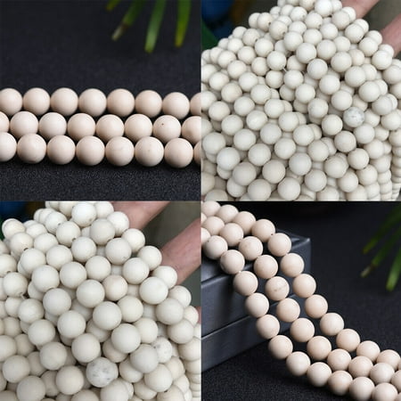 US 3 Strands River Stone Beads 15''Natural Matte Round Gemstone 4 6 8 10mm