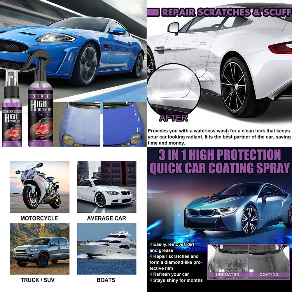3×100ML 3in1 High Protection Quick Car Coat Ceramic Coating Spray