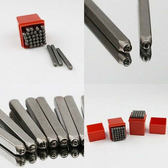 US 36 Piece 1/4" Steel Letter & Number Stamping Set Metal Stamp Alphabet Numeral