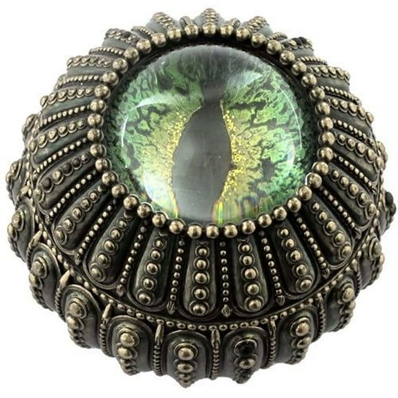 US 4.13 Inch Sea Urchin Dragon Eye Decorative Trinket Box, Bronze Color