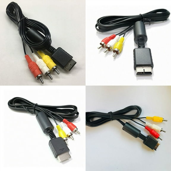 US 4-8 Pack For Sony 1/2 PS2 FAT Audio AV RCA+AC Cable Power Supply Adapter Cord