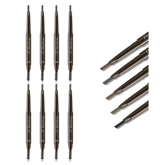 US 4 Pack Waterproof Eyebrow Pencil Retractable Slant Tip Brush Double-ends